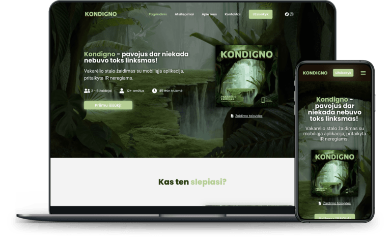 kondigno.com website in laptop and mobile view